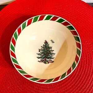 Spode Christmas Tree Candy Cane Candy Bowl NWT